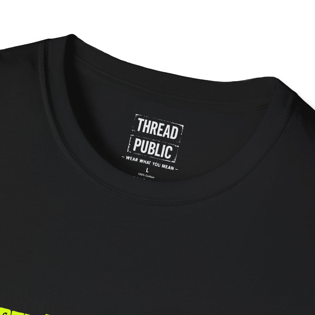 Jimi Quote T-Shirt | Retro Guitar Portrait, Yellow Text