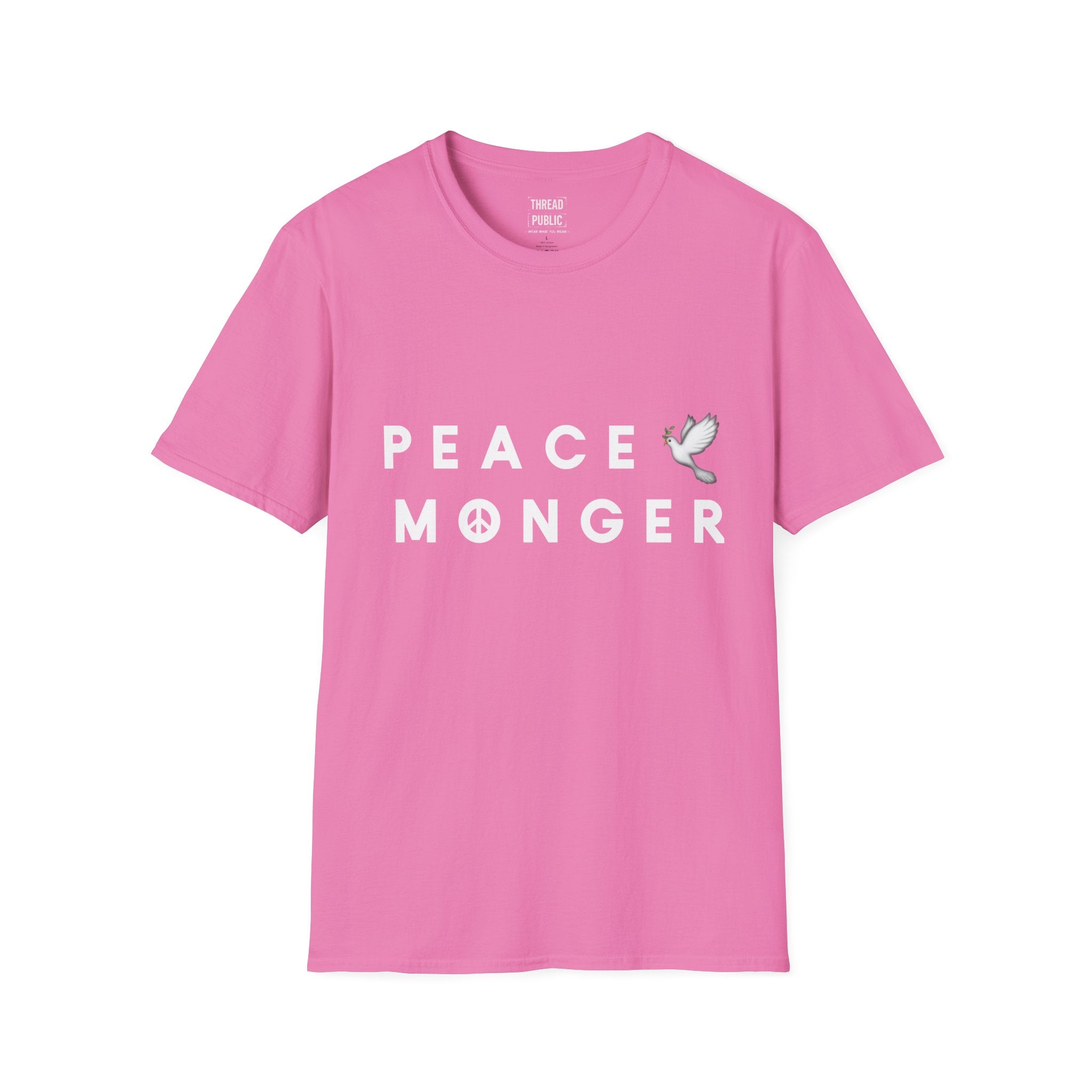 Peace Monger T-Shirt | Dove & Peace Sign Text Graphic