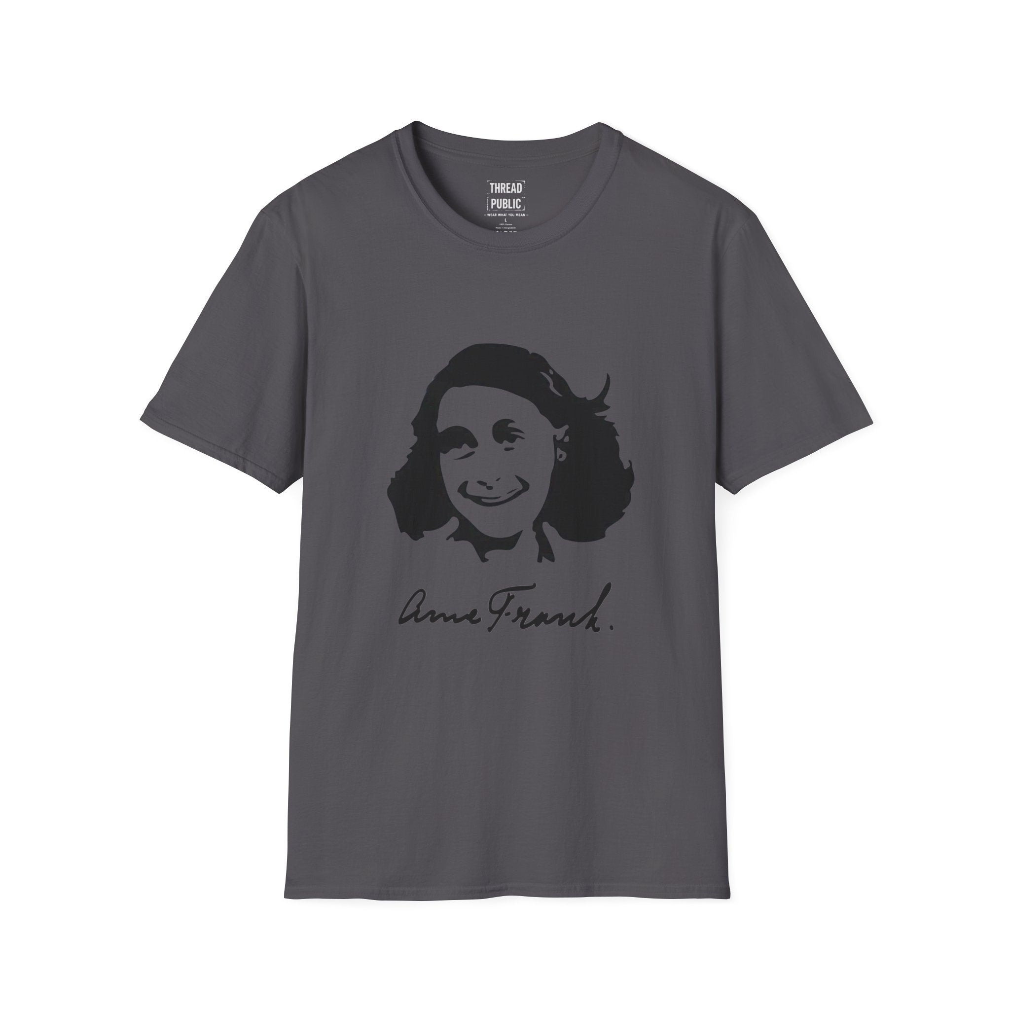 Anne Frank Portrait T-Shirt | Quote back print