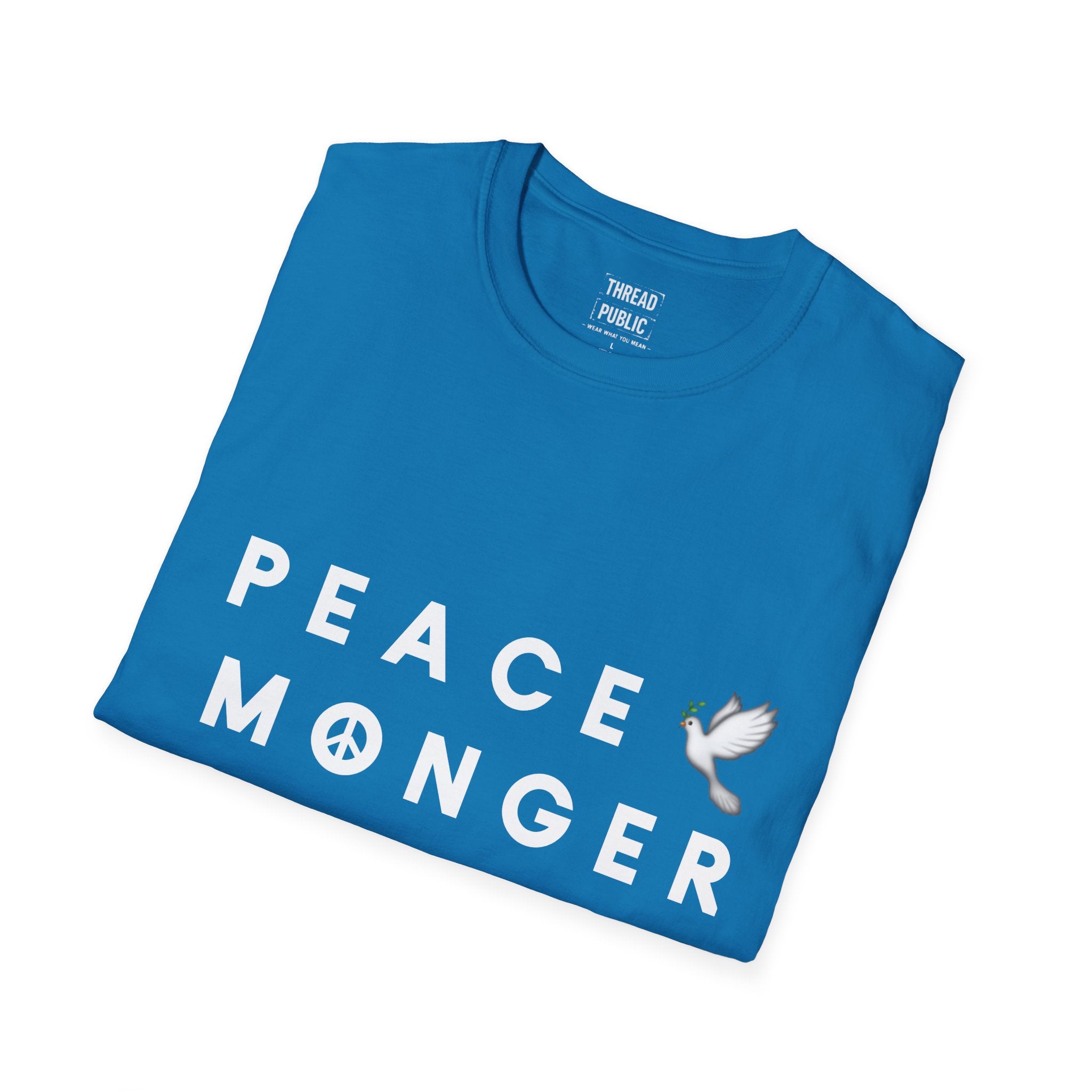 Peace Monger T-Shirt | Dove & Peace Sign Text Graphic