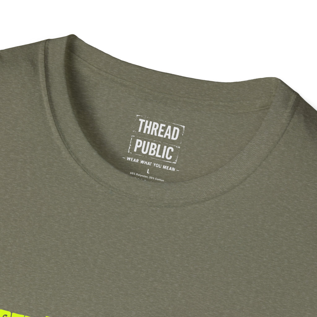 Jimi Quote T-Shirt | Retro Guitar Portrait, Yellow Text