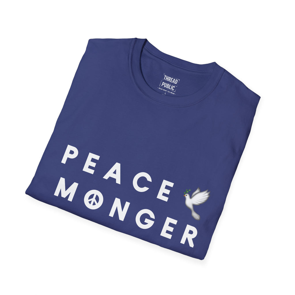 Peace Monger T-Shirt | Dove & Peace Sign Text Graphic