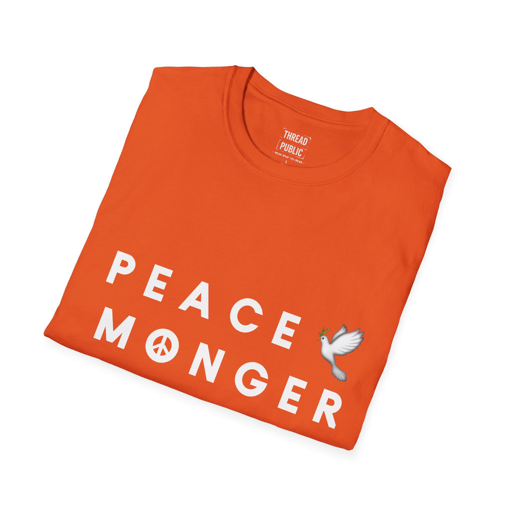 Peace Monger T-Shirt | Dove & Peace Sign Text Graphic