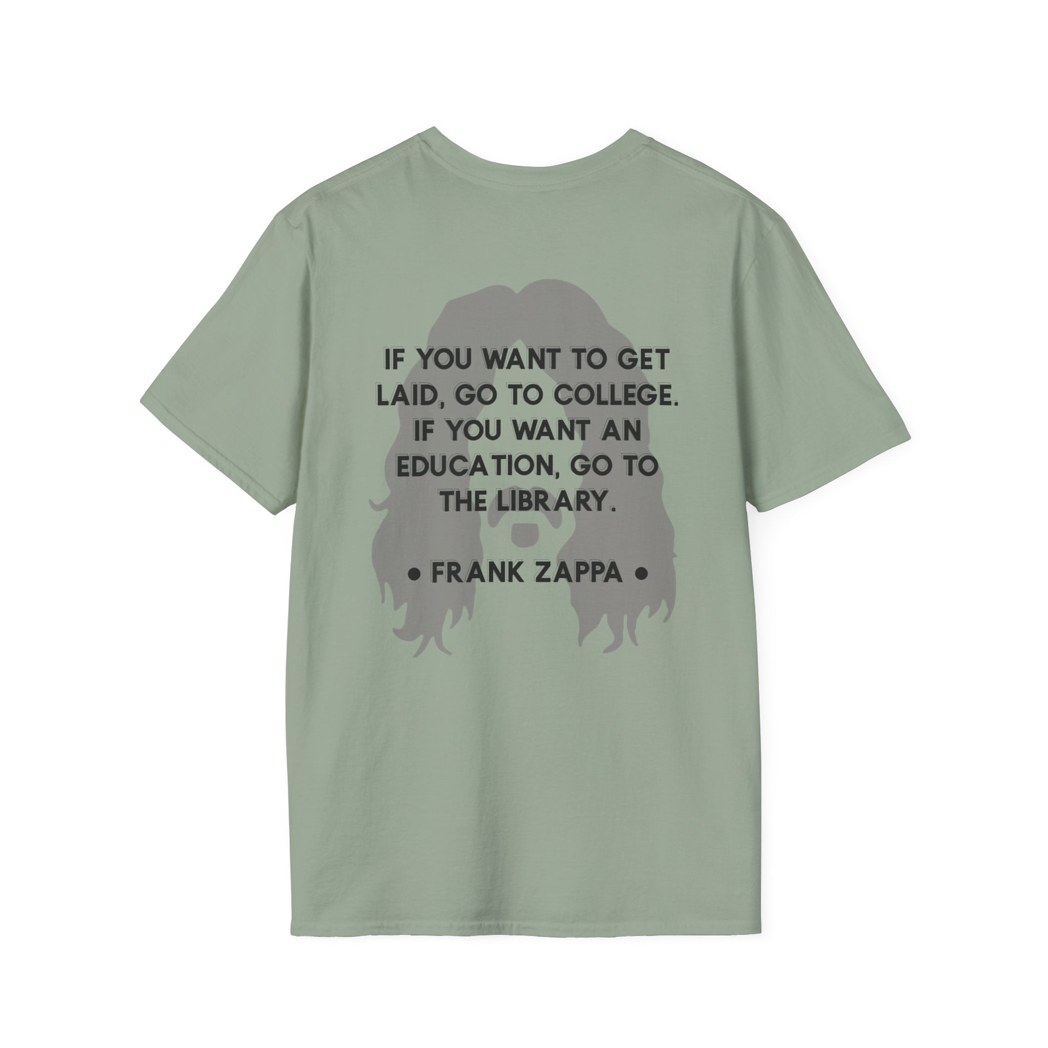 Copy of Copy of Frank Zappa Quote T-Shirt | Minimal Portrait, Back Typography