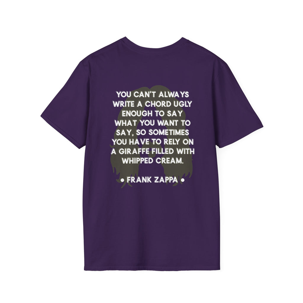 Zappa Quote T-Shirt | Minimal Portrait, Back Typography
