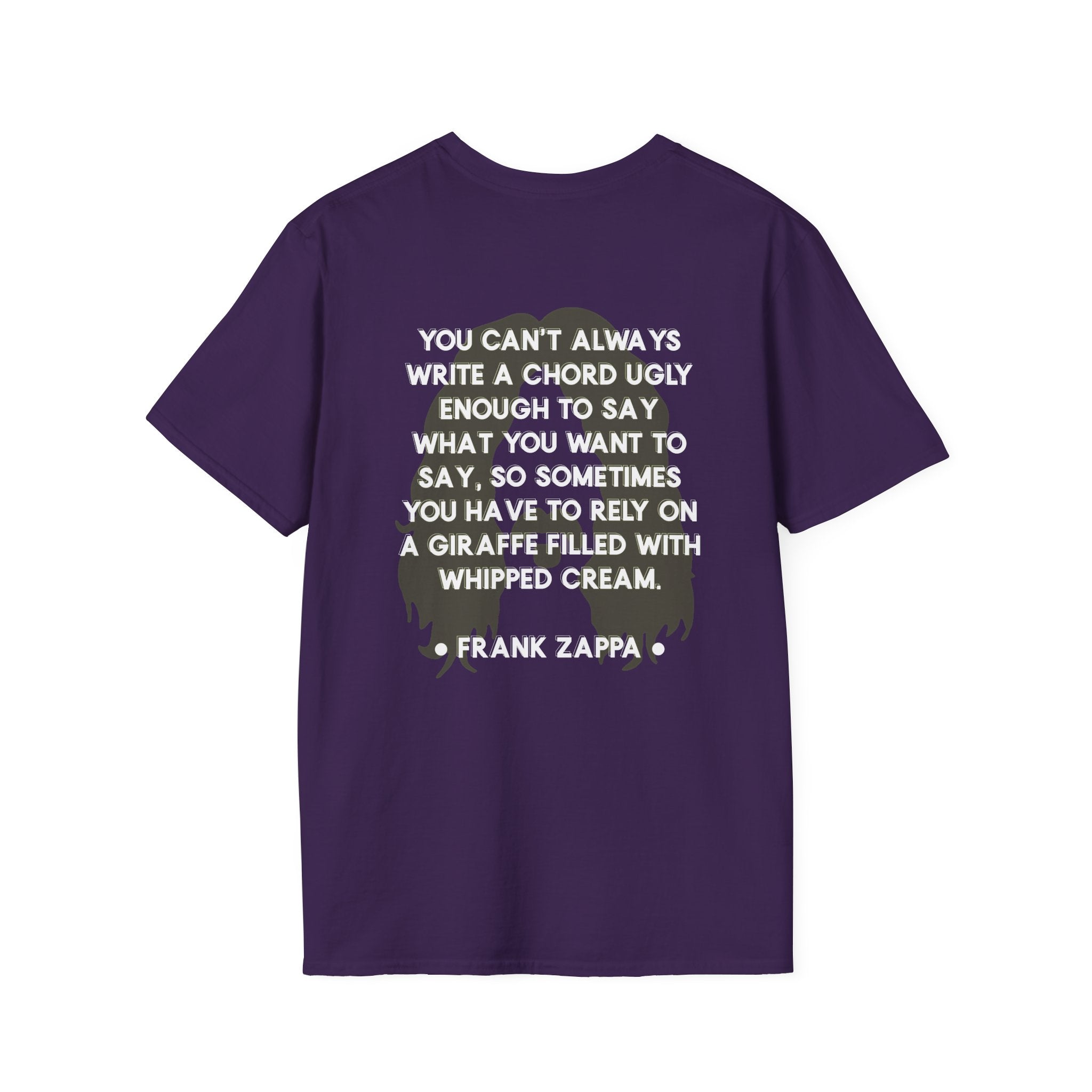 Zappa Quote T-Shirt | Minimal Portrait, Back Typography