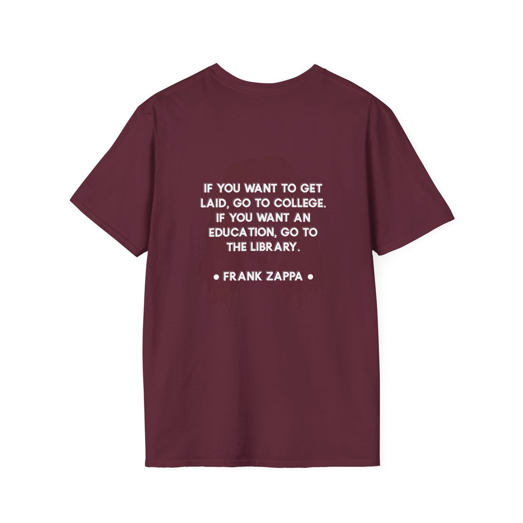 Frank Zappa Quote T-Shirt | Minimal Portrait, Back Typography