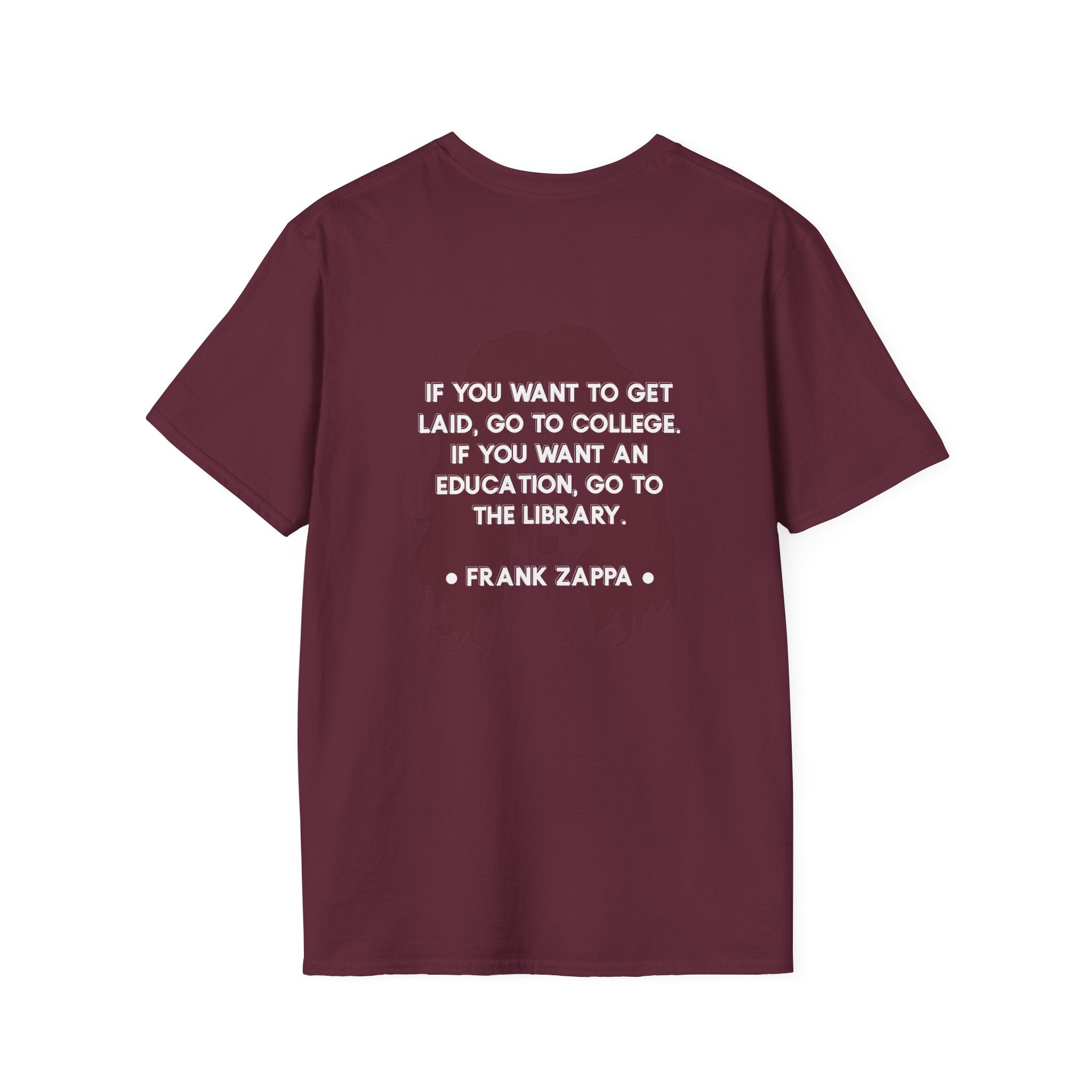 Frank Zappa Quote T-Shirt | Minimal Portrait, Back Typography