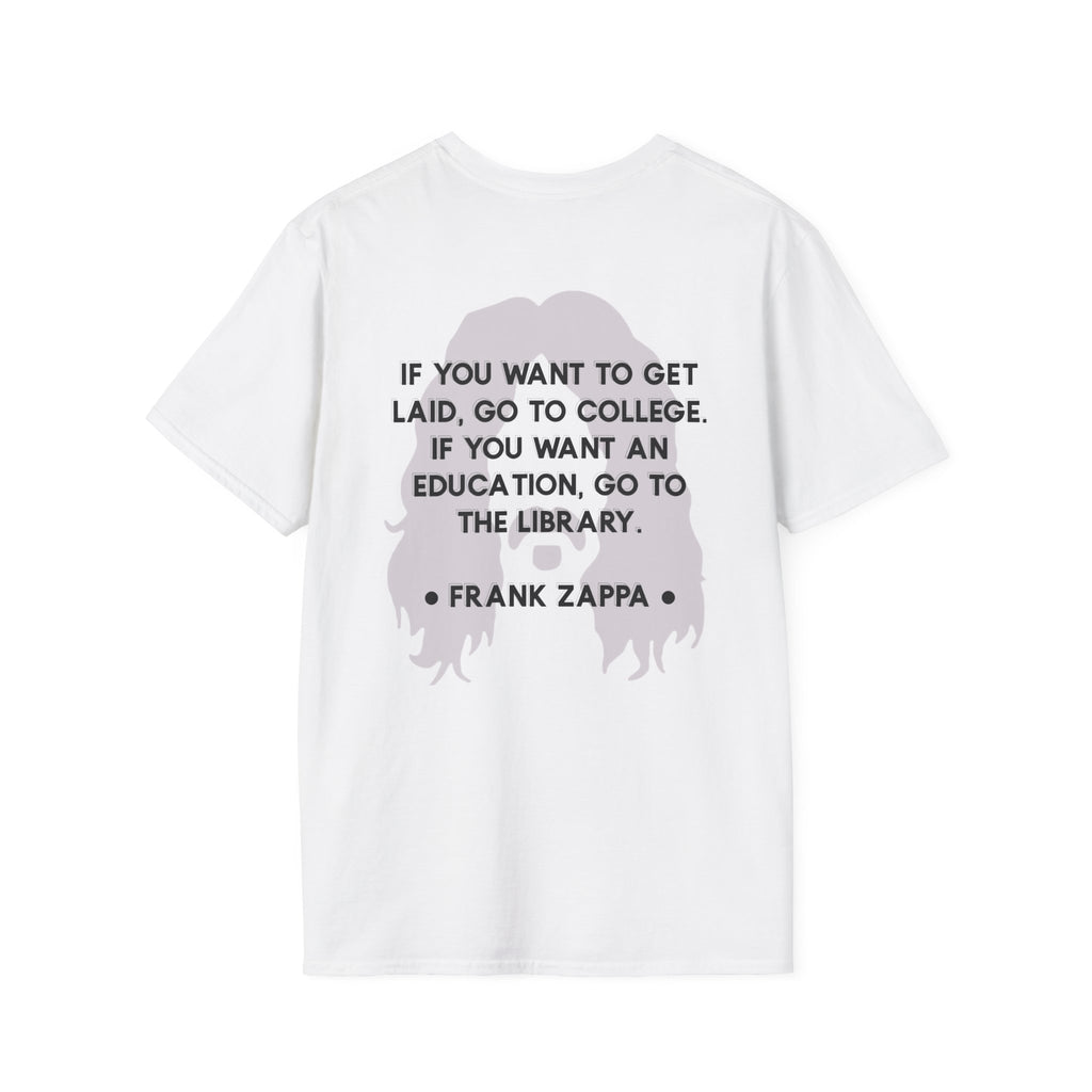 Copy of Copy of Frank Zappa Quote T-Shirt | Minimal Portrait, Back Typography