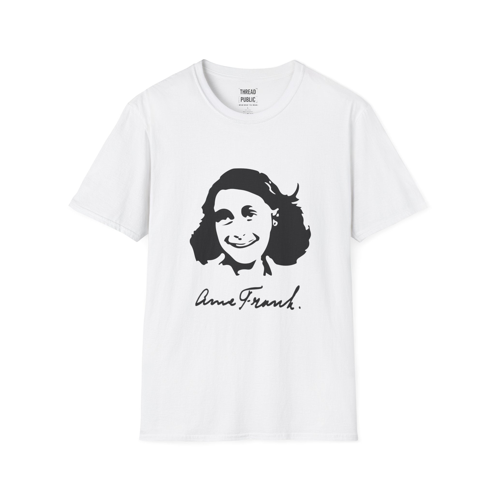 Anne Frank Portrait T-Shirt | Quote back print