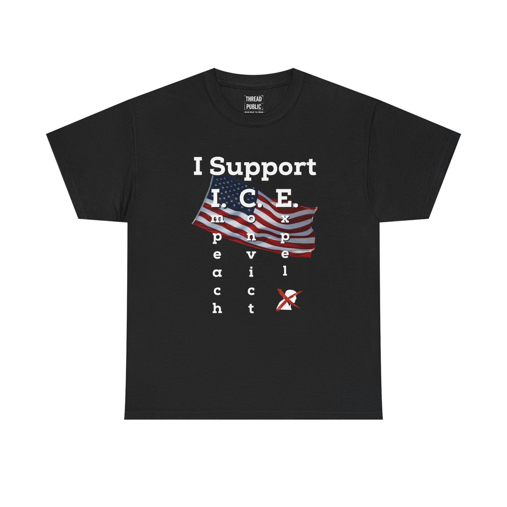 I Support I.C.E. (Read It Again) — Satirical Political T-Shirt