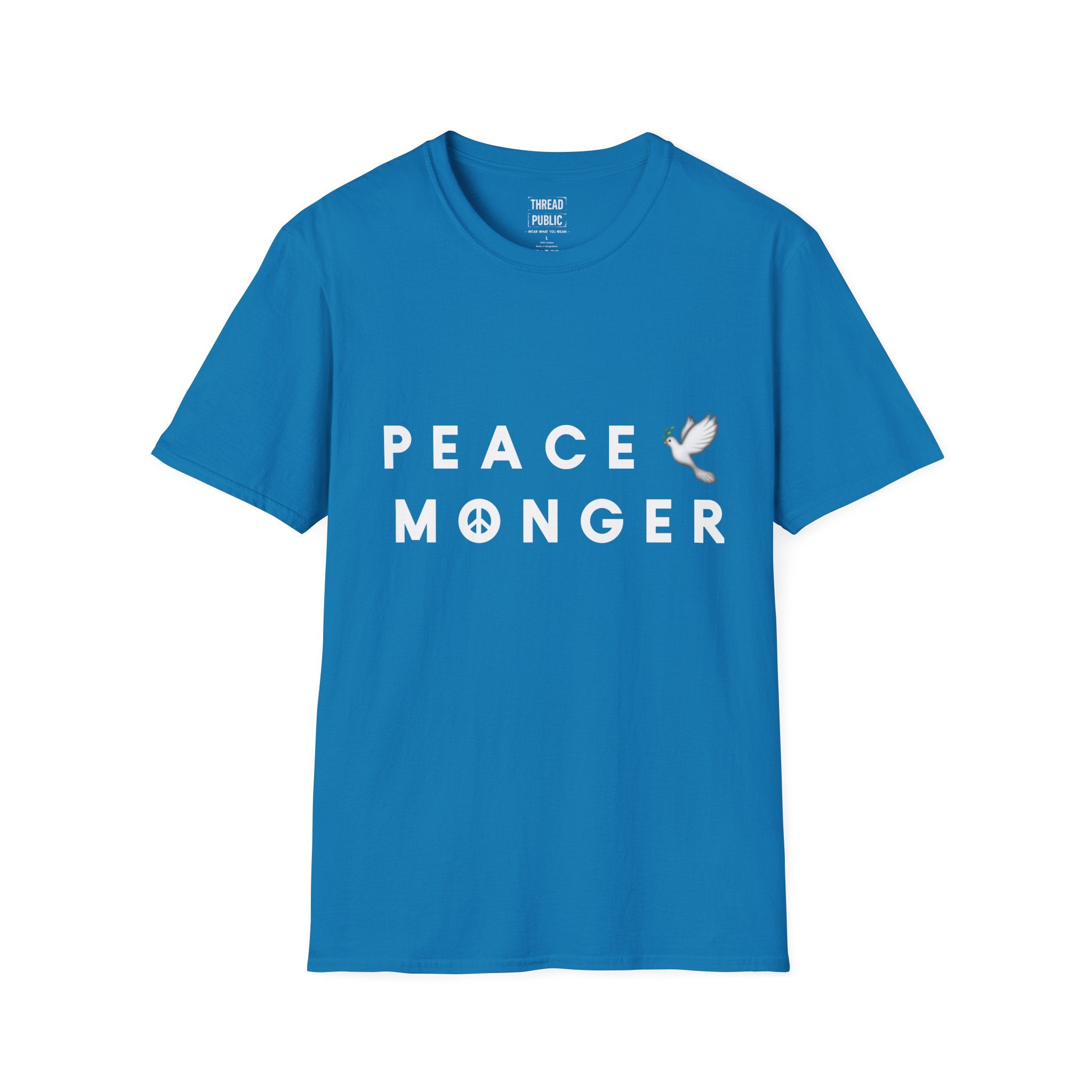 Peace Monger T-Shirt | Dove & Peace Sign Text Graphic