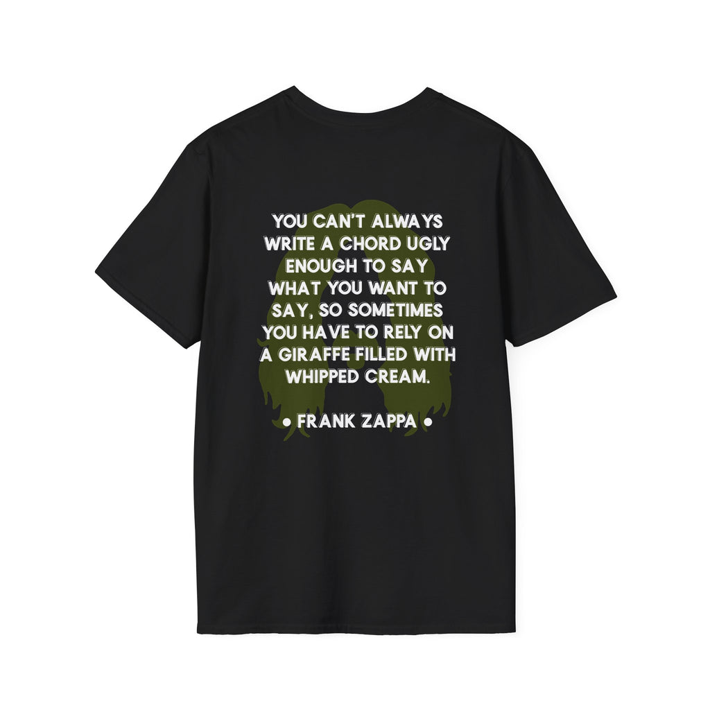 Zappa Quote T-Shirt | Minimal Portrait, Back Typography
