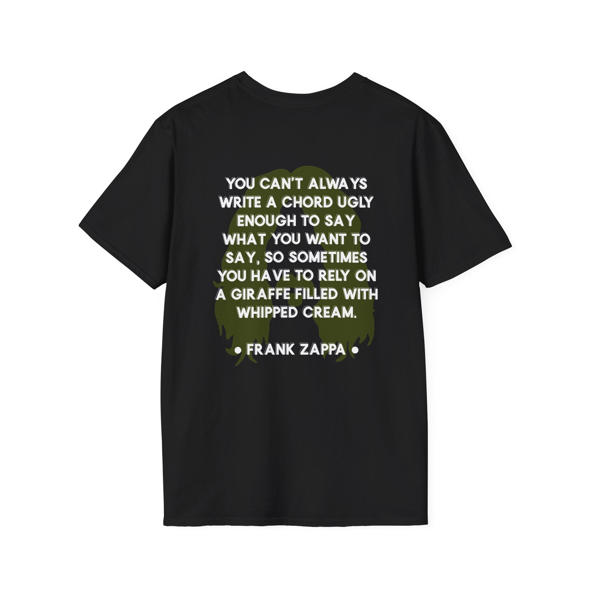 Zappa Quote T-Shirt | Minimal Portrait, Back Typography