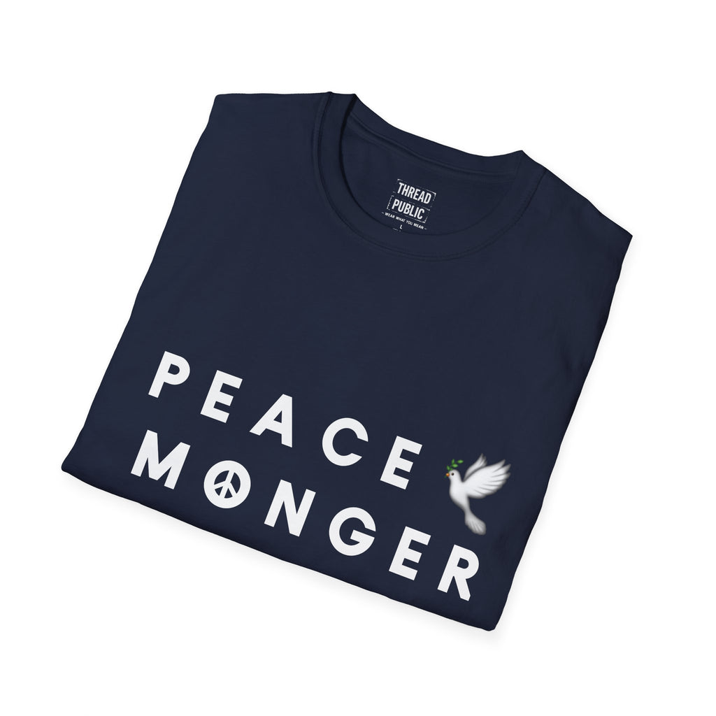 Peace Monger T-Shirt | Dove & Peace Sign Text Graphic