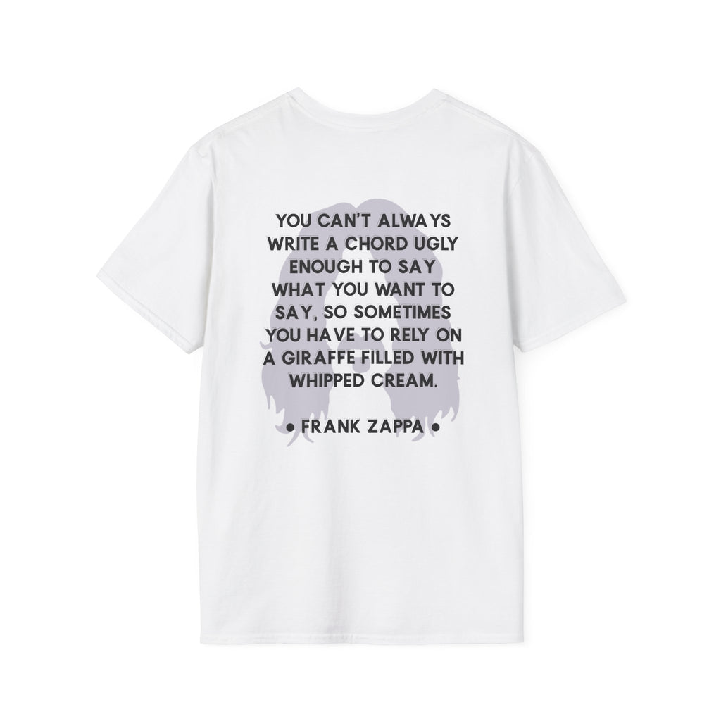 Zappa Quote T-Shirt | Minimal Portrait, Back Typography