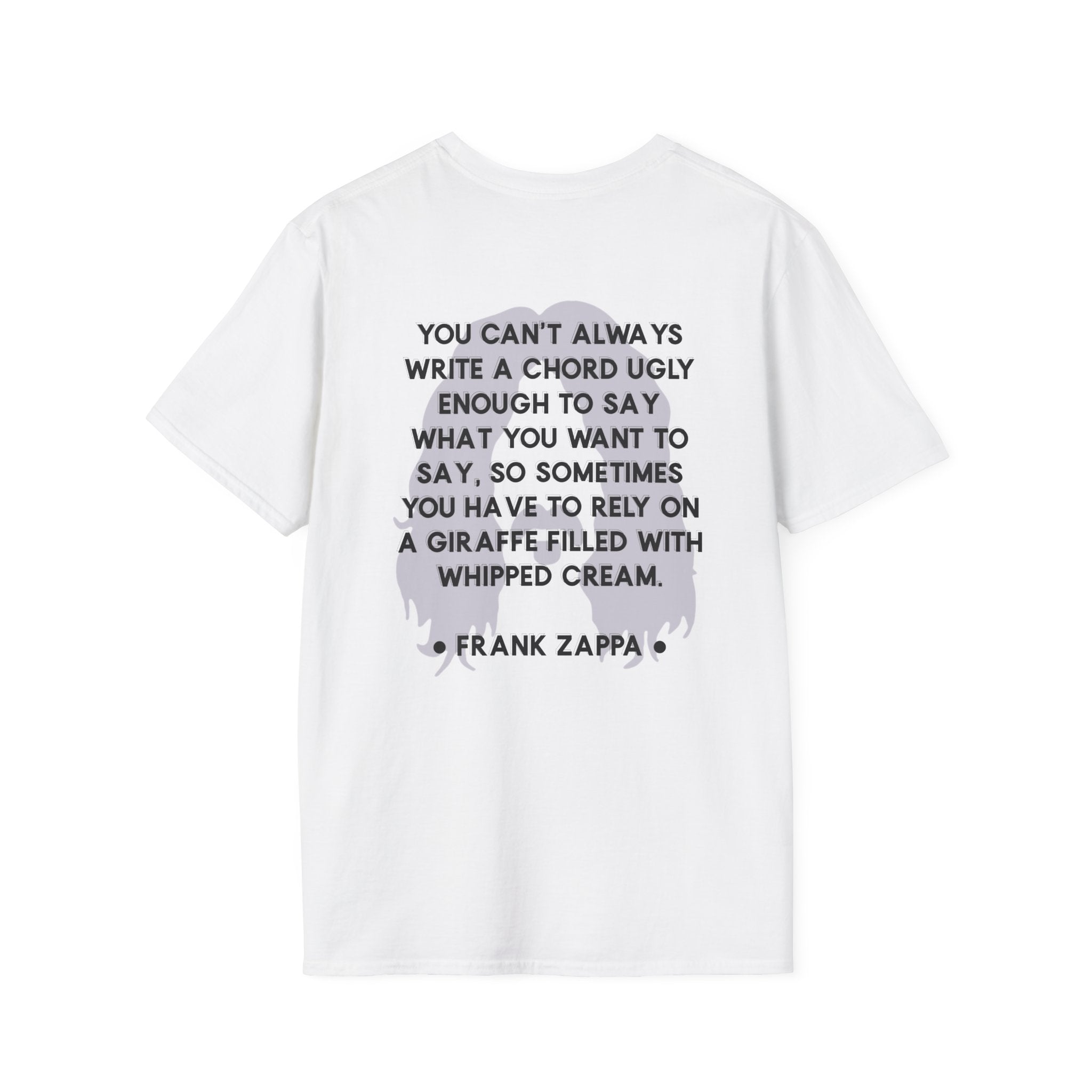 Zappa Quote T-Shirt | Minimal Portrait, Back Typography