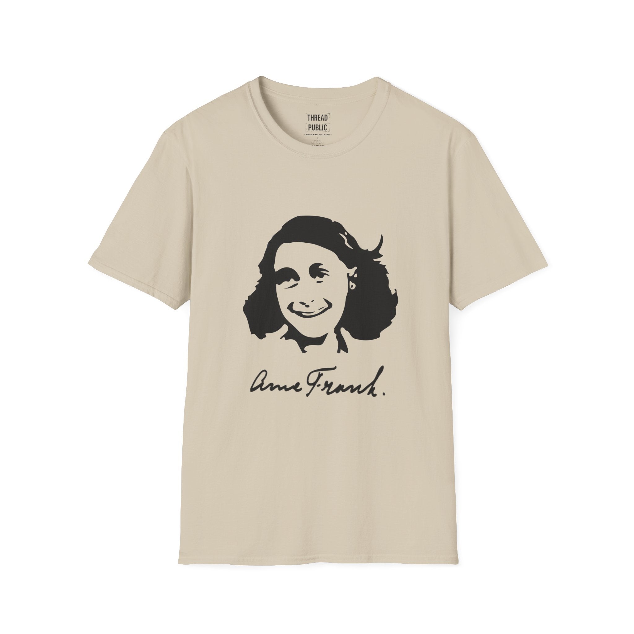 Anne Frank Portrait T-Shirt | Quote back print