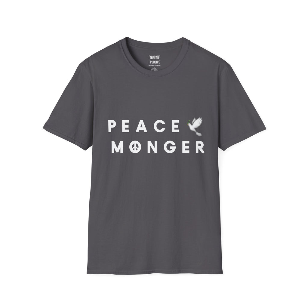 Peace Monger T-Shirt | Dove & Peace Sign Text Graphic